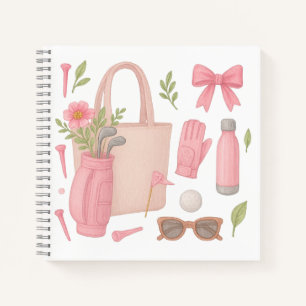Golf Pink zum Thema Golfer, Liebe Golfspielen Notizbuch
