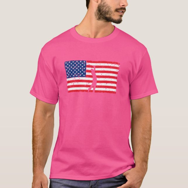 Golf Player American Flag 4. Juli USA Patriotic G T-Shirt (Vorderseite)