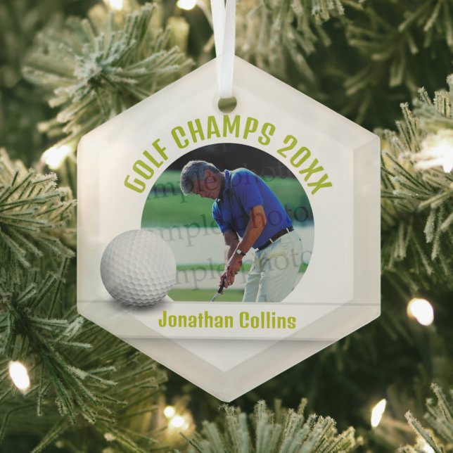 Golf Player Foto | Golfmeister 20XX Ornament Aus Glas (Insitu)