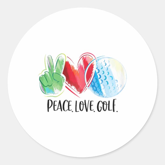 Golf Player Golfplatz Golfclub Liebe Golf Runder Aufkleber (Vorderseite)