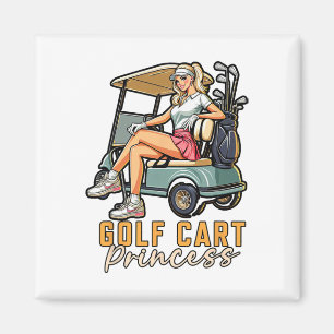 Golf Player Golfspielen Golfer Girl Spaß Golf Cart Magnet