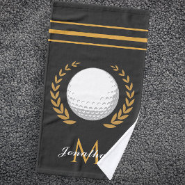Golf Player Individuelle Name & Monogram Classic Handtuch