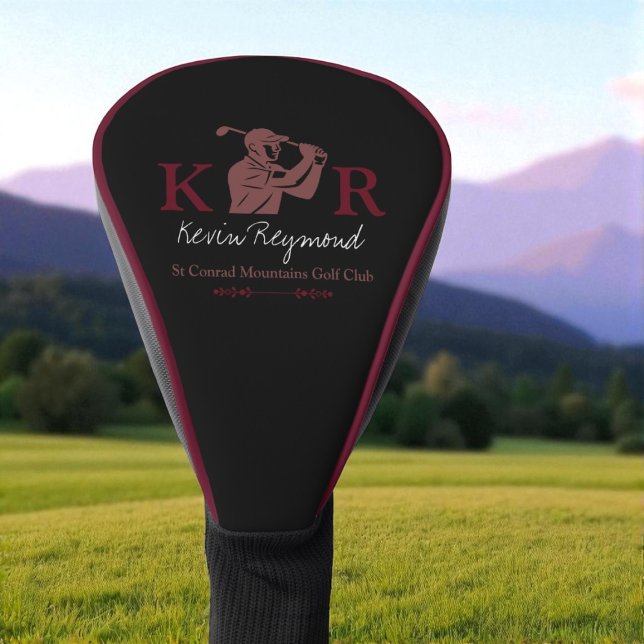 Golf Player Initials Script Name Headcover (Von Creator hochgeladen)