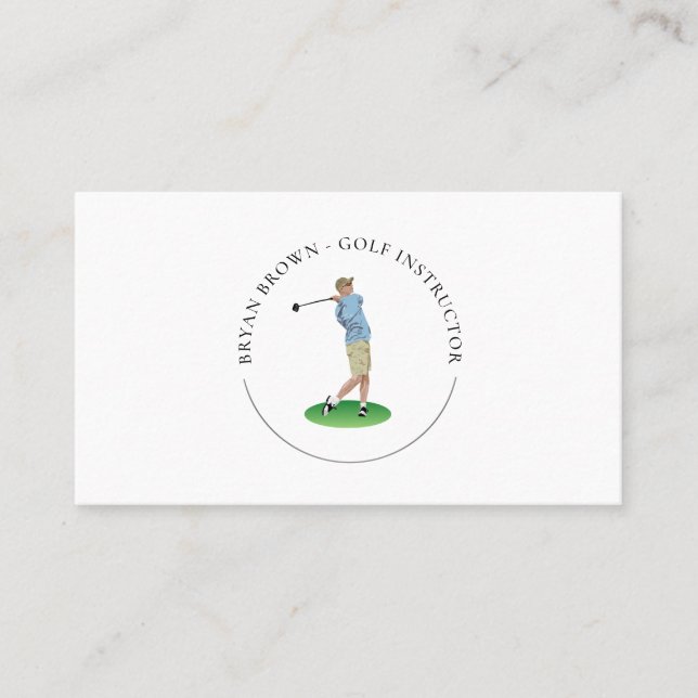 Golf Player - Instructor Business Card Visitenkarte (Vorderseite)