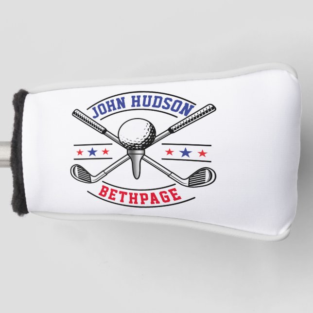 Golf Player Monogram Template Golf Head Cover Headcover (Vorderseite)