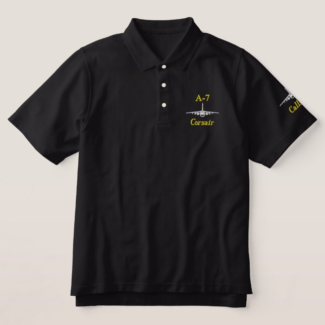 Golf Polo W/A-7 und Call Sign (Design Vorderseite)