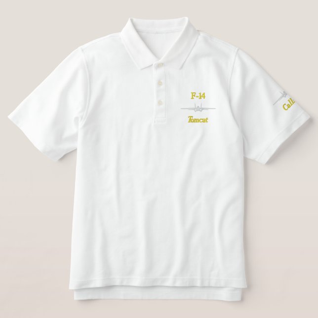 Golf Polo W/F-14 und Rufzeichen (Design Vorderseite)