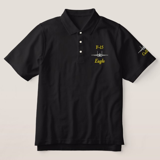 Golf Polo W/F-15 und Rufzeichen (Design Vorderseite)
