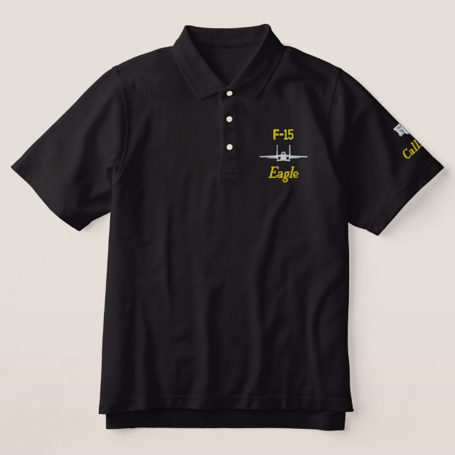 Golf Polo W/F-15 und Rufzeichen (Design Vorderseite)