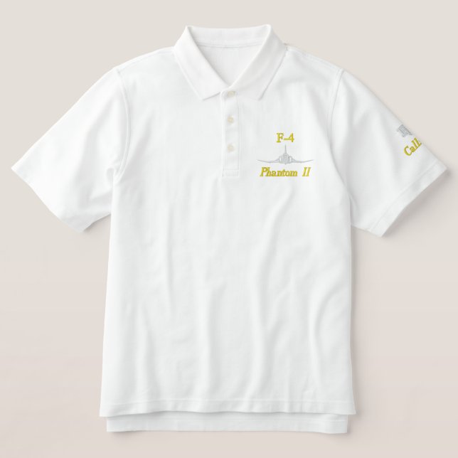 Golf Polo W/F-4 und Call Sign (Design Vorderseite)
