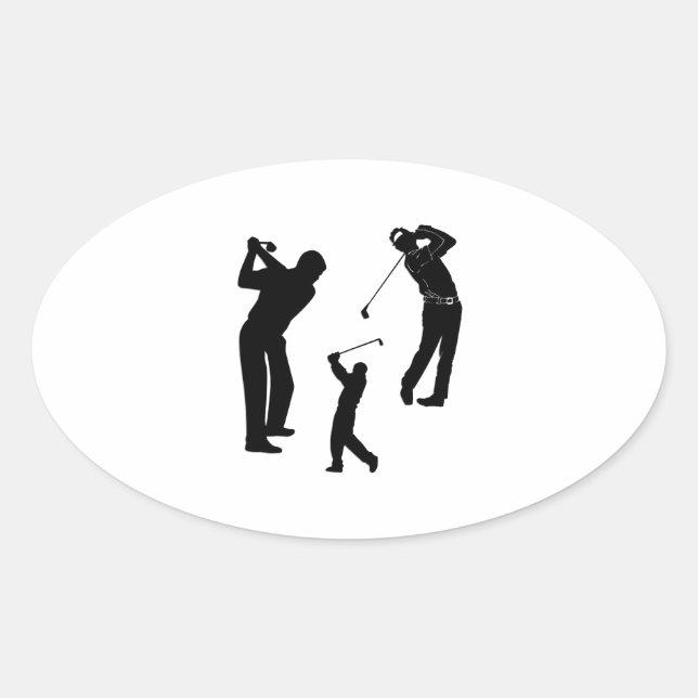 Golf Pro Ovaler Aufkleber (Vorderseite)