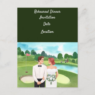 Golf Probe Hochzeitsessen Einladung Postkarte