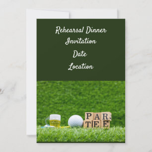 Golf-Probeessen-Einladung mit Ball und Bier Einladung
