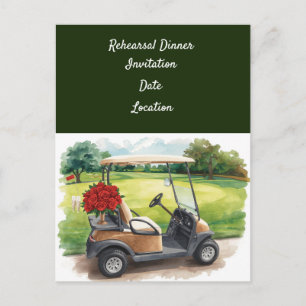 Golf-Probeessen Hochzeits-Dinner-Einladung   Postkarte