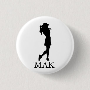 Golf-Profi-Frau stilvoll personalisiert individuel Button