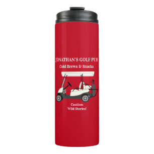 Golf Pub Golf Cart Beer & Snacks Wilde Stories Pub Thermosbecher
