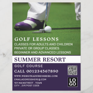 Golf Putt, GoIf Lesson Werbung Flyer