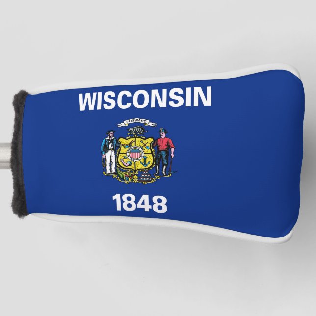 Golf Putter Abdeckung mit Flag Wisconsin Staat Headcover (Vorderseite)