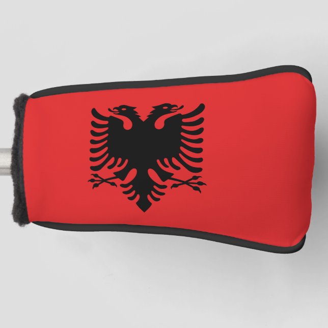 Golf Putter Abdeckung mit Flagge Albaniens Headcover (Vorderseite)