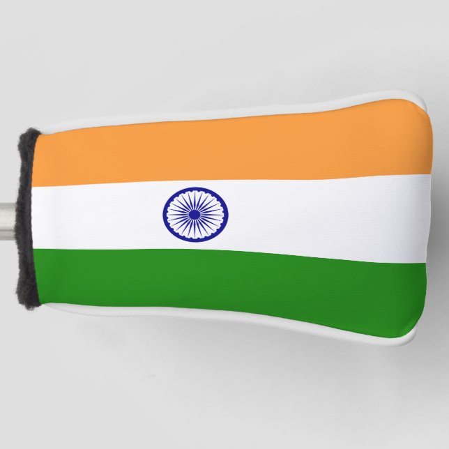 Golf Putter Abdeckung mit Flagge Indiens Golf Headcover (Vorderseite)