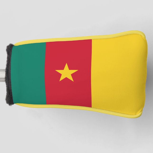 Golf Putter Abdeckung mit Flagge Kameruns Headcover (Vorderseite)