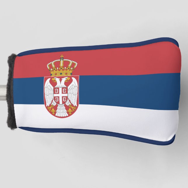 Golf Putter Abdeckung mit Flagge Serbiens Headcover (Vorderseite)
