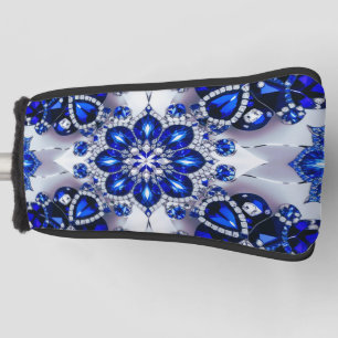 Golf Putter Cover mit blauweißem Farbdesign Headcover