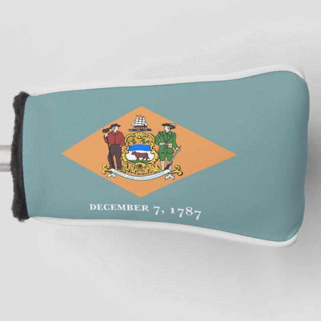 Golf Putter Cover mit Flag Delaware, USA Headcover (Vorderseite)