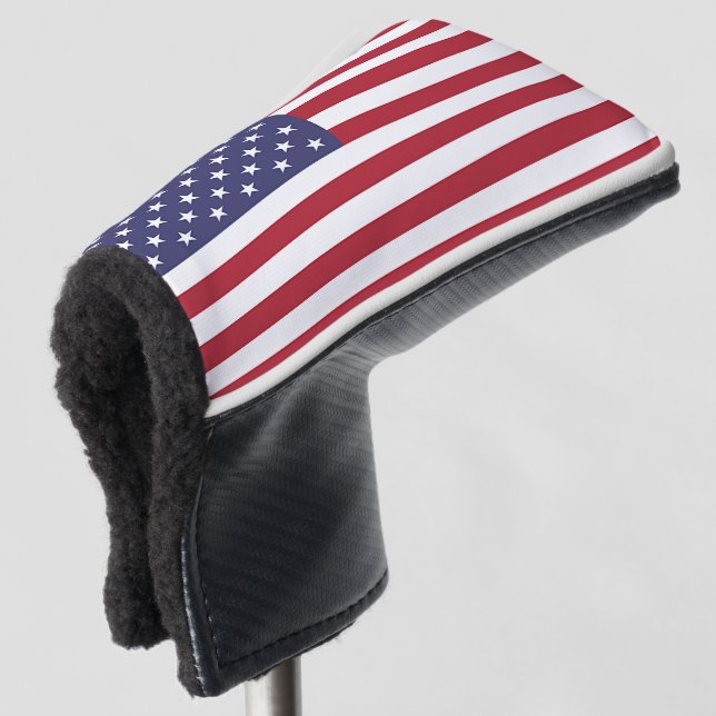 Golf Putter Cover mit Flag USA Headcover (3/4 Vorderseite)