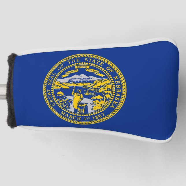 Golf Putter Cover mit Flagge von Nebraska, USA Golf Headcover (Vorderseite)