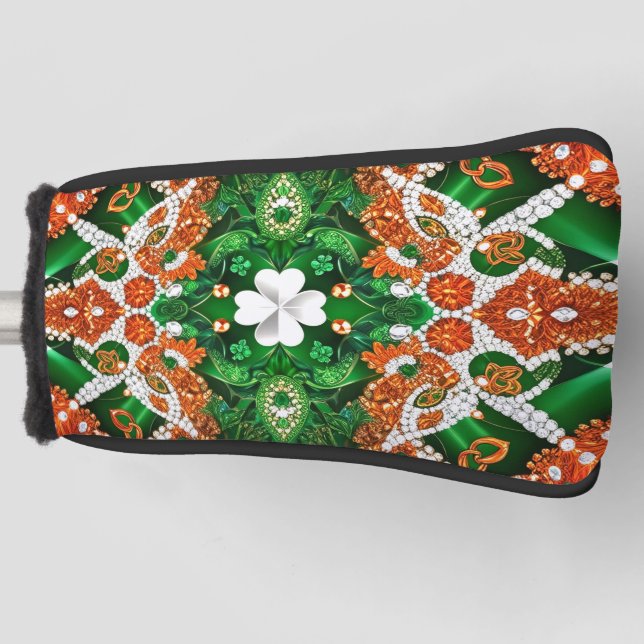 Golf Putter Cover mit Irish Colors Design Golf Headcover (Vorderseite)