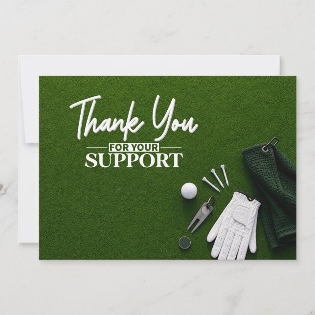 Golf Putting Green Flat Lay  Dankeskarte (Vorderseite)