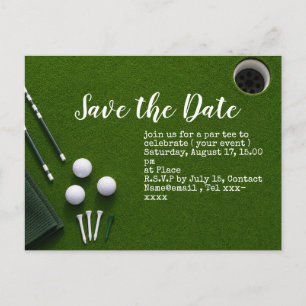Golf Putting Green mit Golfball Postkarte