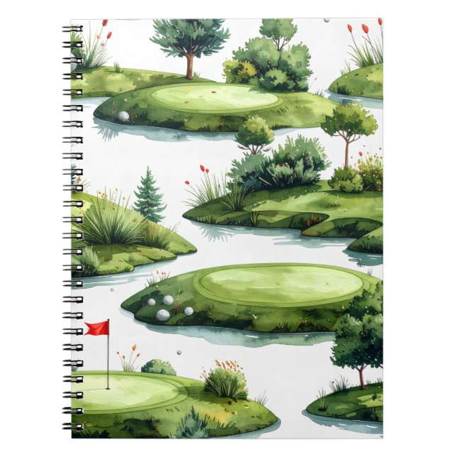 Golf-Putting-Green Notizblock (Vorderseite)