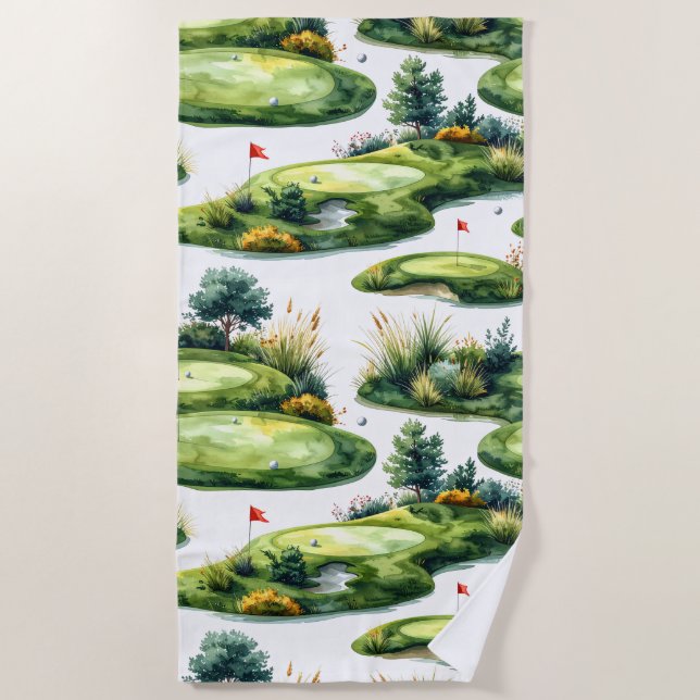 Golf-Putting-Green Strandtuch (Vorderseite)
