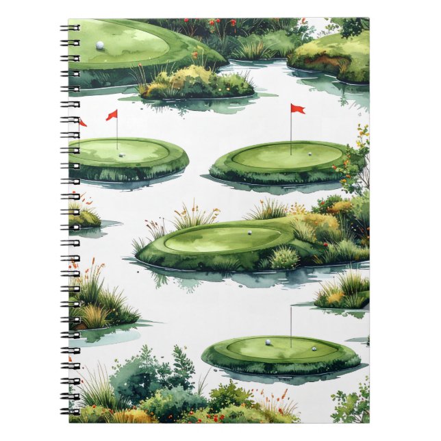 Golf Putting Grünfläche Notizblock (Vorderseite)