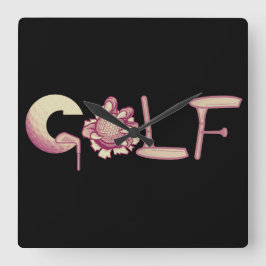 Golf Quadratische Wanduhr