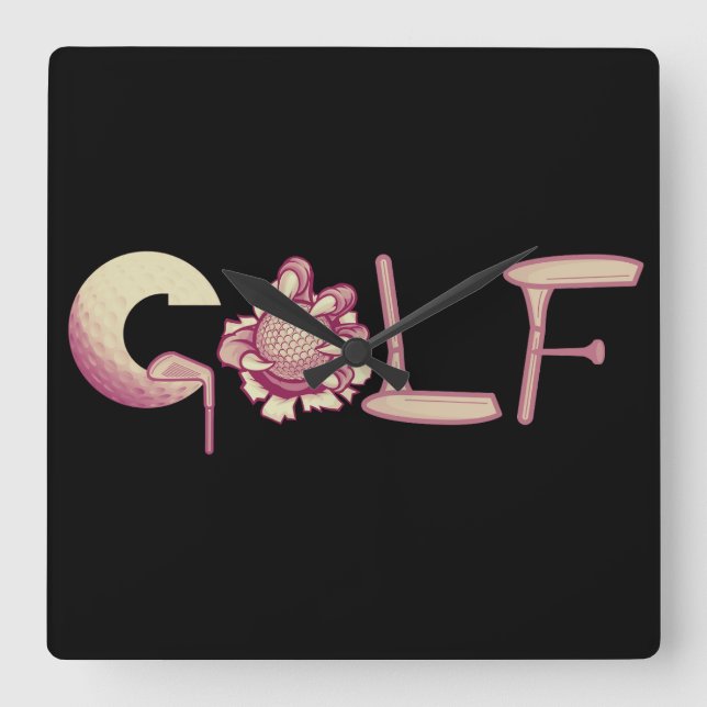 Golf Quadratische Wanduhr (Vorderseite)