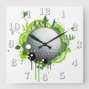 Golf Quadratische Wanduhr