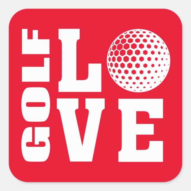 Golf Quadratischer Aufkleber (Vorderseite)
