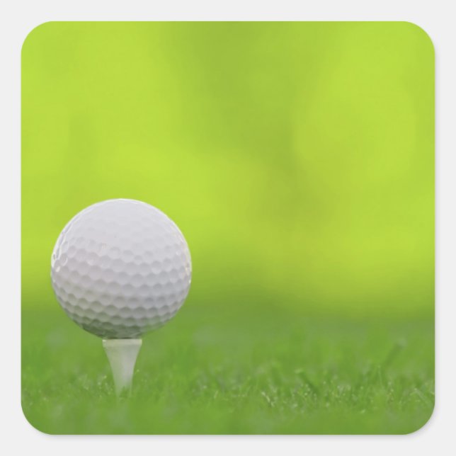 Golf Quadratischer Aufkleber (Vorderseite)