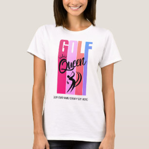 GOLF QUEEN Femmes Golfer Nom personnalisé T-shirt