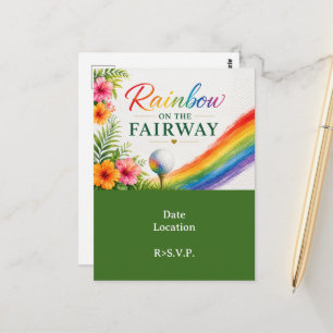 Golf-Regenbogen auf dem Fairway Pride Golf-Feier Postkarte