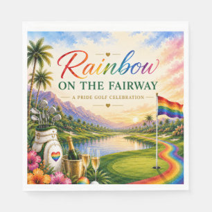 Golf-Regenbogen auf dem Fairway Pride Golf-Feier Serviette