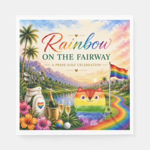 Golf Regenbogen auf der Fairway Pride Golf Feier Serviette