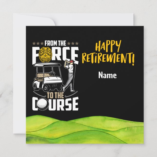 Golf Rent Police Officer für das Ruhestand Karte (Vorderseite)