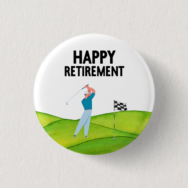 Golf-Rente für Golfer Button (Vorderseite)