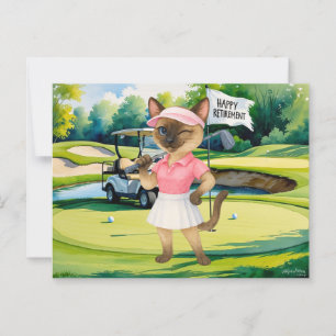 Golf-Rente für Siameskatzenliebhaber Postkarte