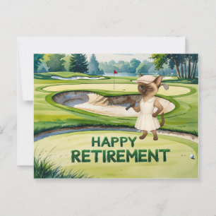 Golf-Rente für Siameskatzenliebhaber Postkarte