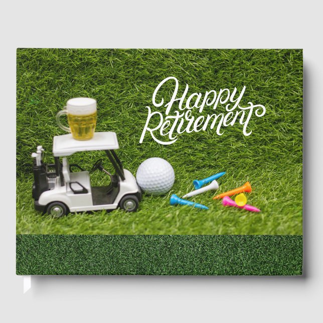 Golf-Rente mit Bier auf Golfwagen Gästebuch (Vorderseite)